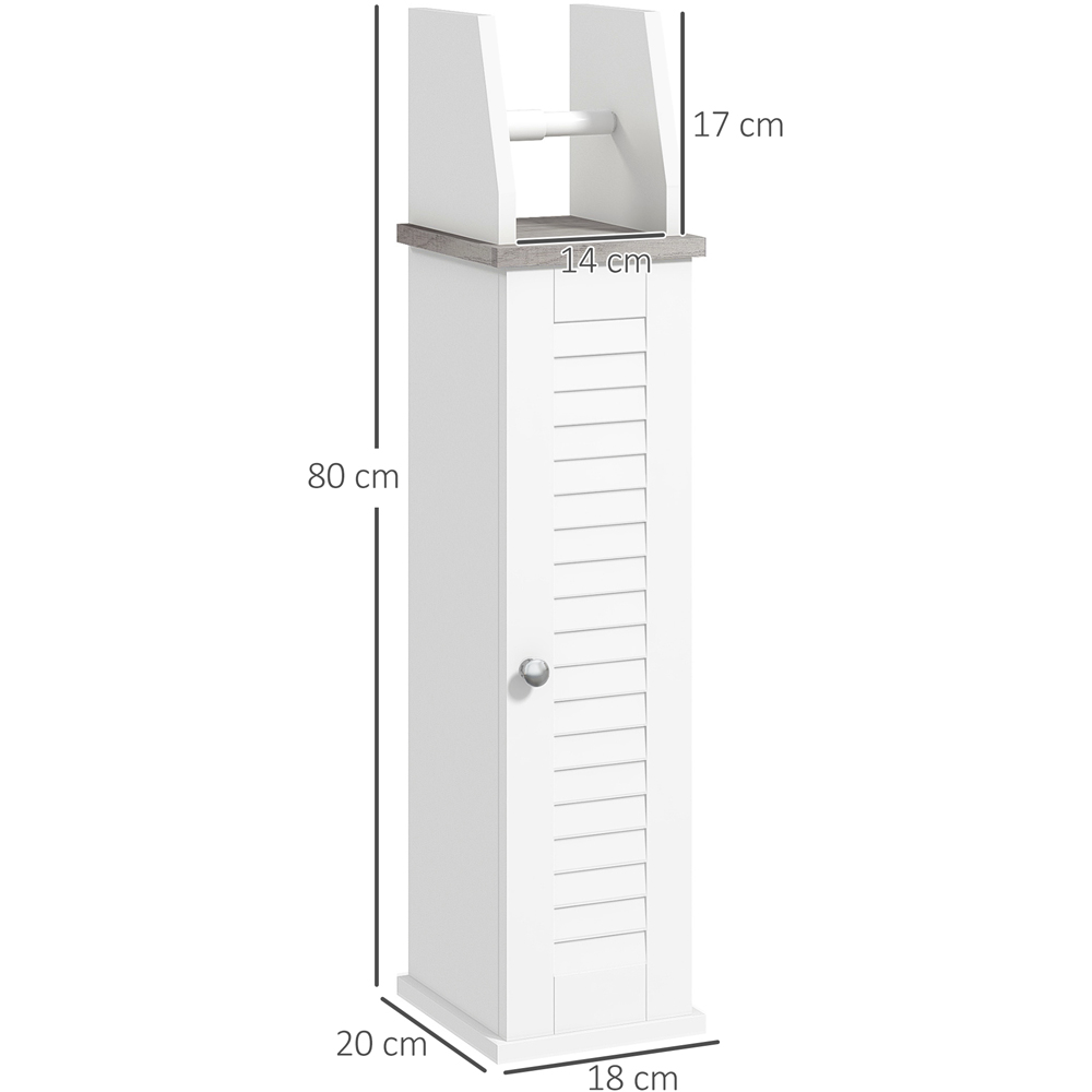 Portland Single Drawer White Slim Bathroom Cabinet with Roll Holder Image 8