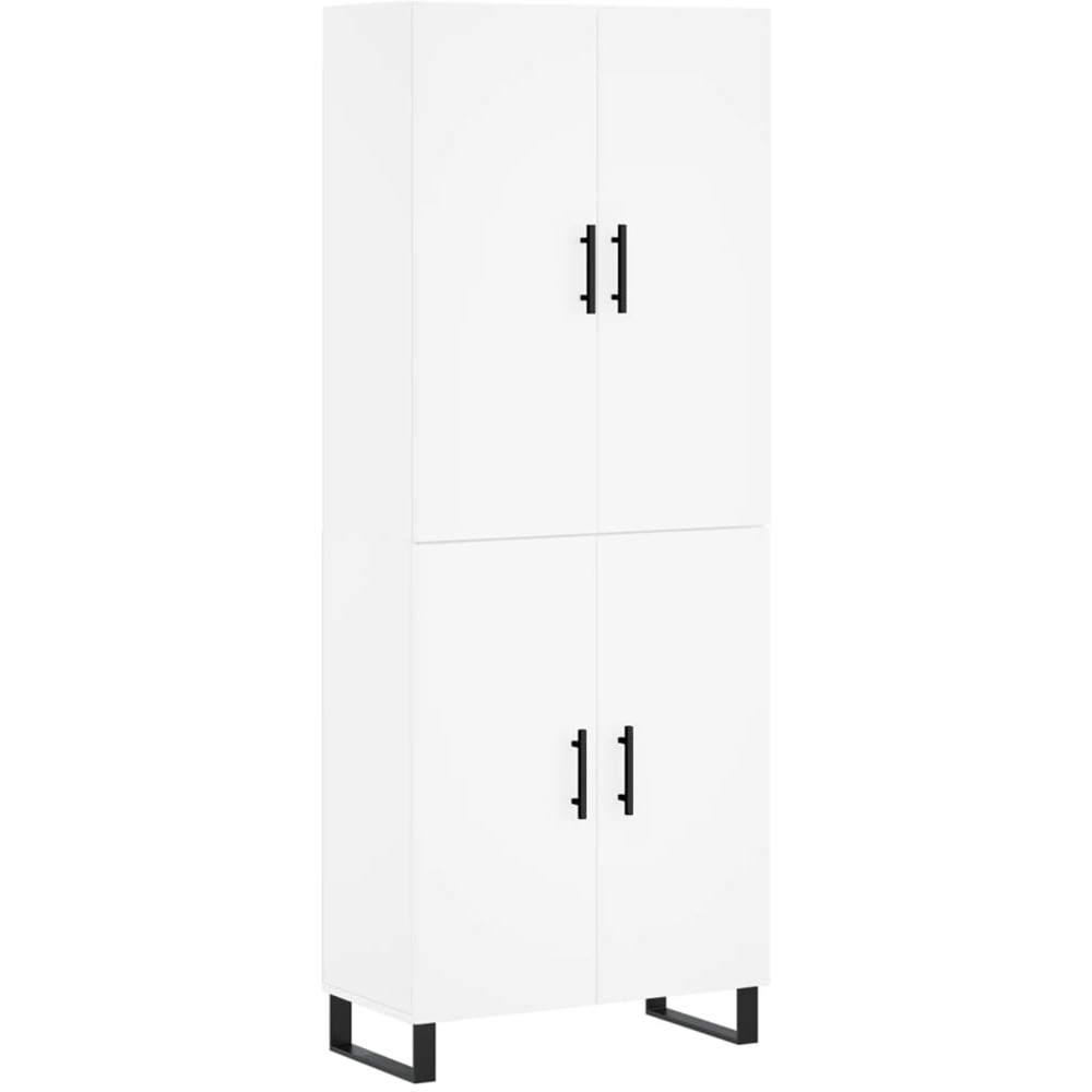 vidaXL 4 Door White Highboard Image 2