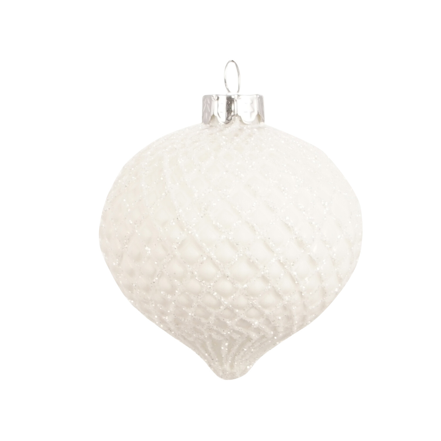 Mistletoe Cottage Matt White Frosted Droplet Single Ornaments Image 2