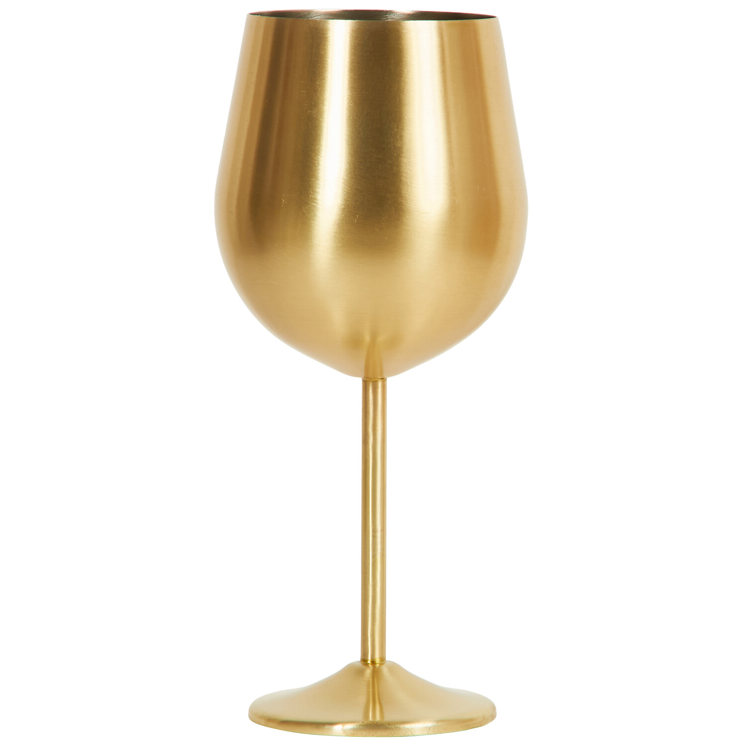 Brushed Gold Wine Glass - Gold Image 1