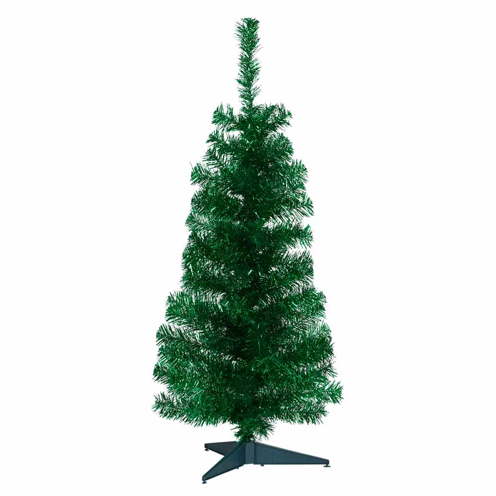 Wilko 3ft Green Tinsel Artificial Christmas Tree Image 2