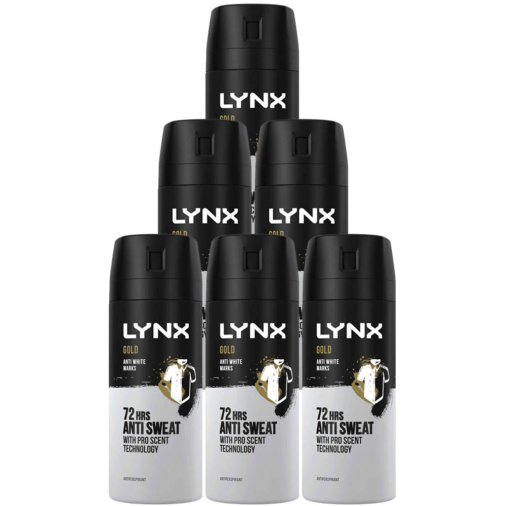 Lynx Gold Anti Marks Anti Perspirant Deodorant Case of 6 x 150ml Image 1