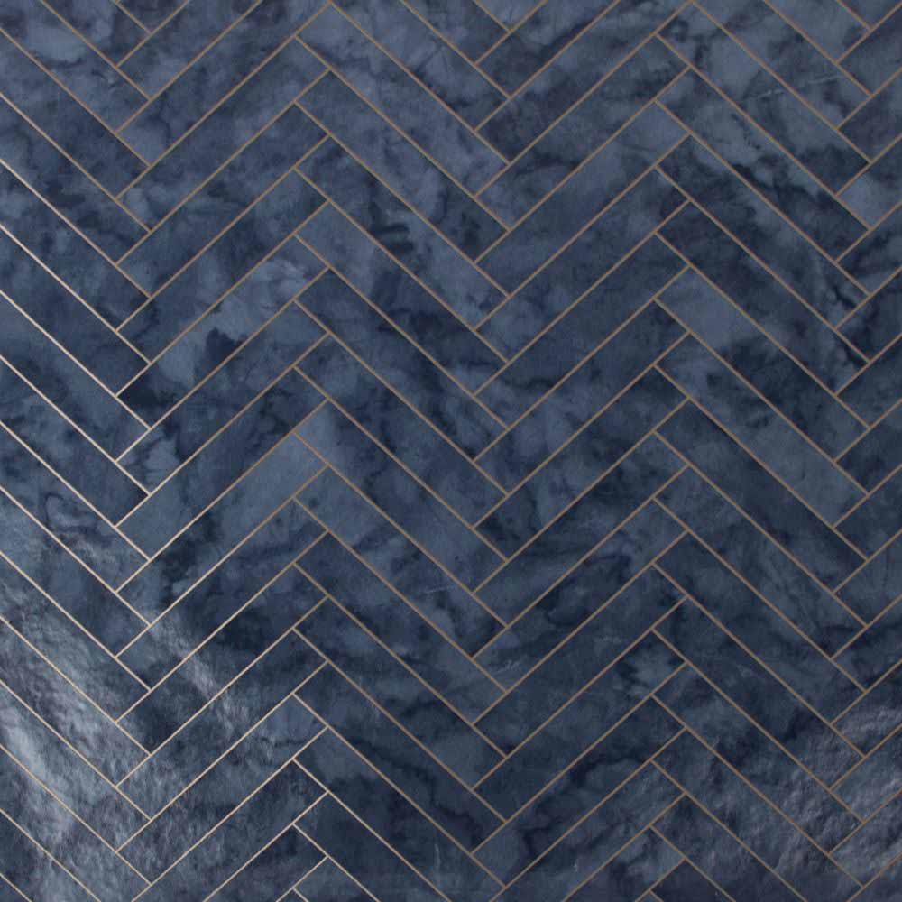 Contour Antibac Marble Chevron Tile Navy Wallpaper Image 1