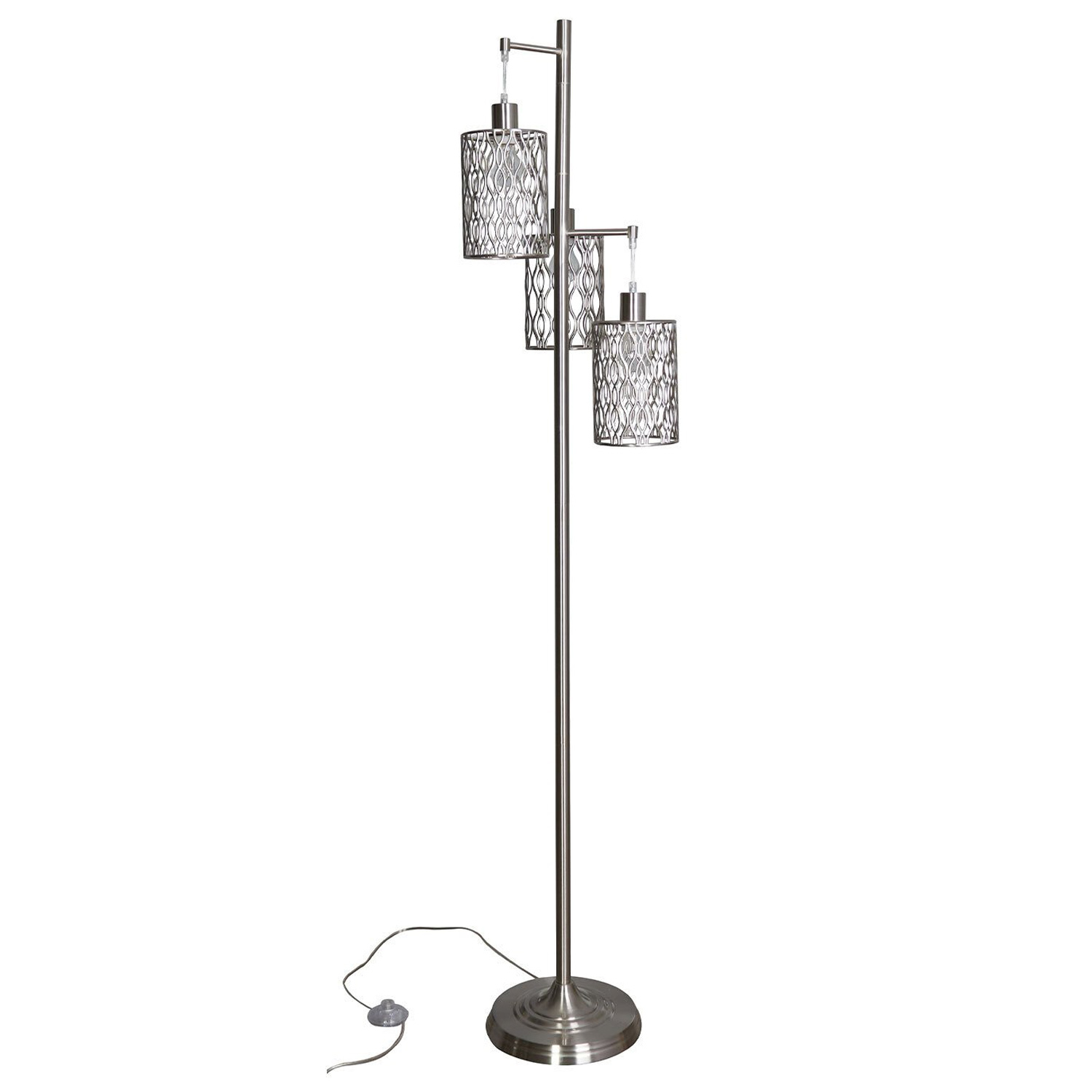 Maya 3 Light Silver Metal Floor Lamp Image 1