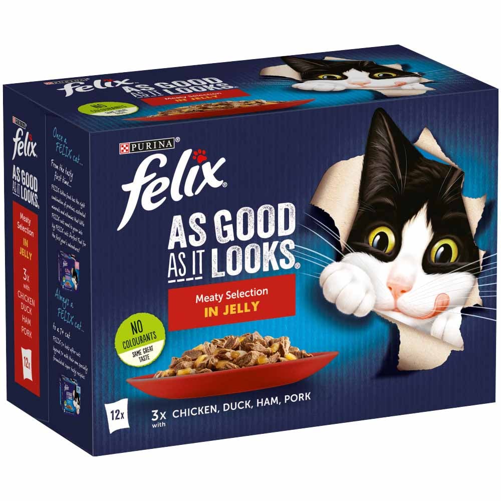 Purina Felix As Good As It Looks Meat Selection Cat Food 100g Case of 4 x 12 Pack Image 3