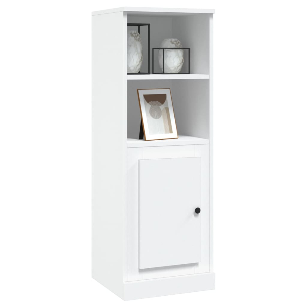vidaXL Single Door 2 Shelf White Highboard Image 4