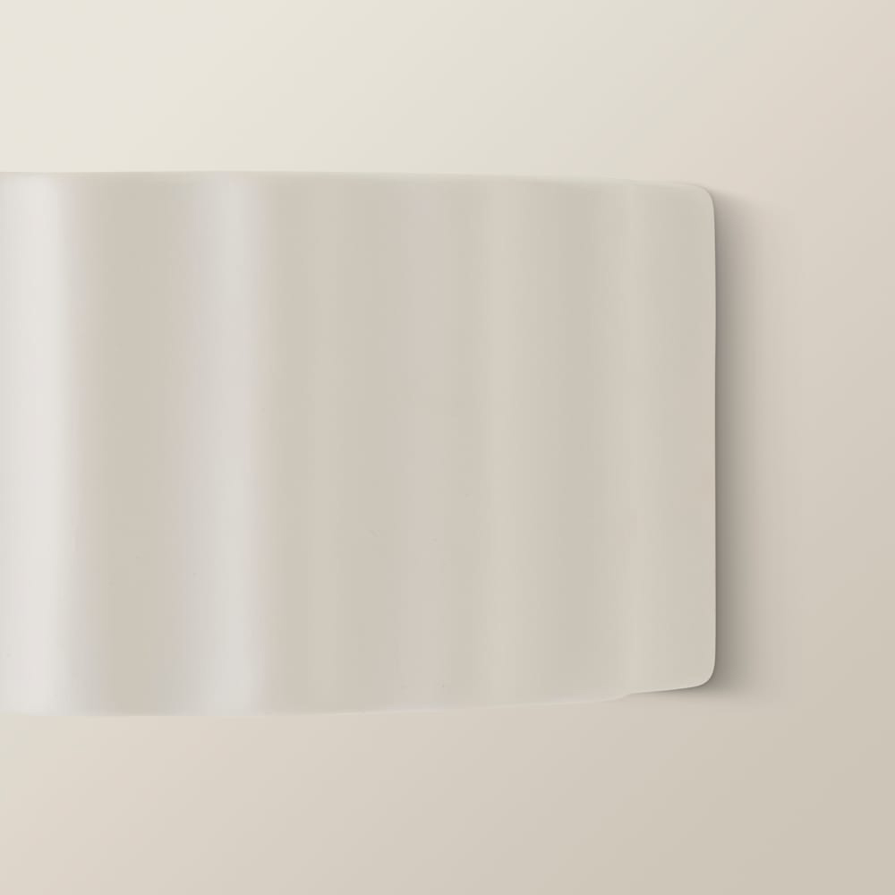 ValueLights Pablo Paint Me Plain Ribbed Ceramic Flush Wall Light with Bulb Image 5