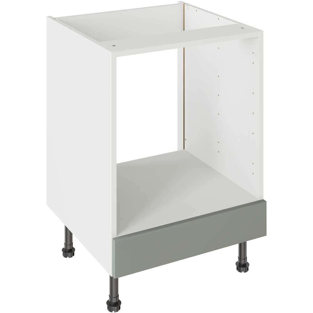 Kitchen Kit J-Pull Matt Sage Green Oven Base Kitchen Cabinet Flatpack 600mm Image 1