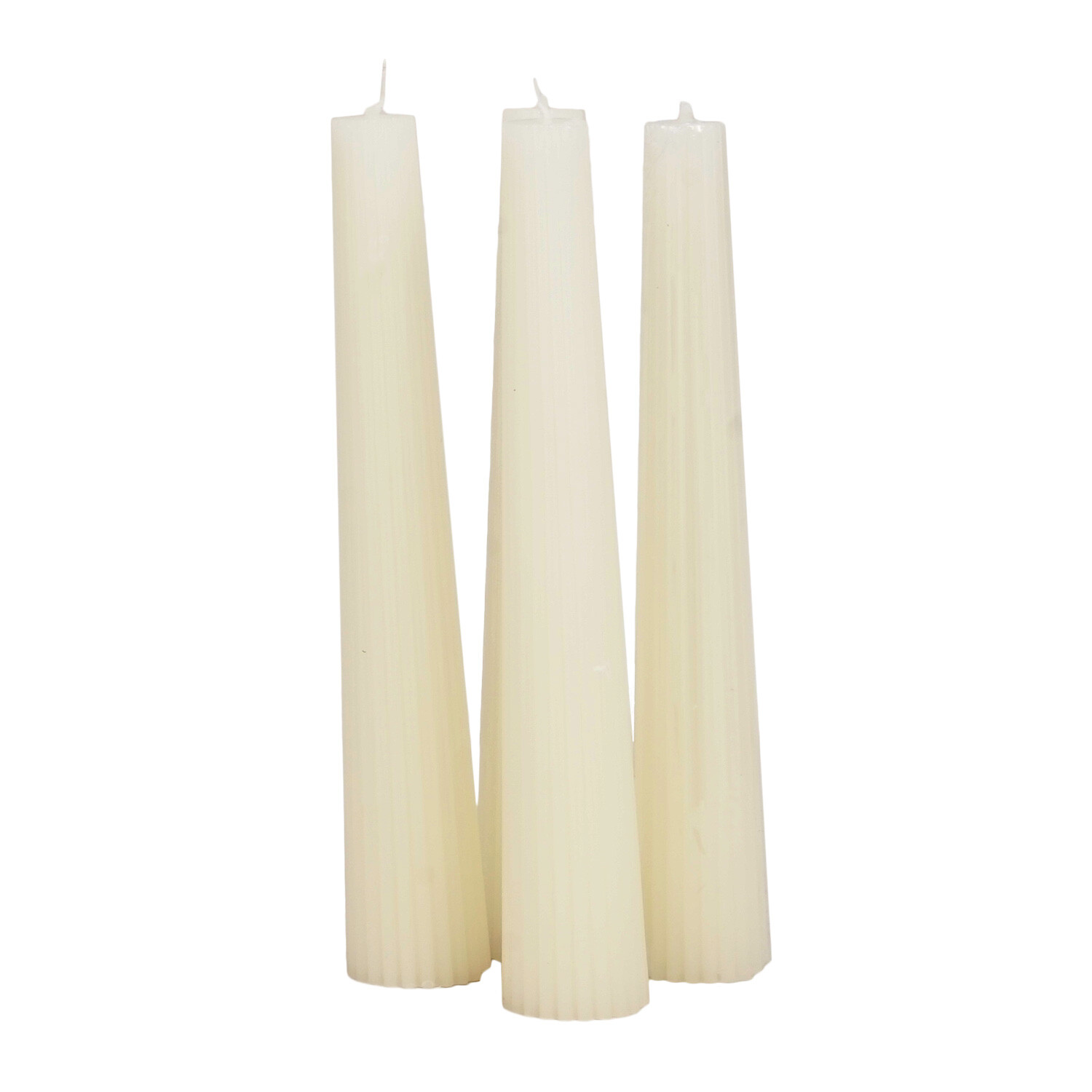 Pack of 4 Nordic Ribbed Taper Candles Image 5