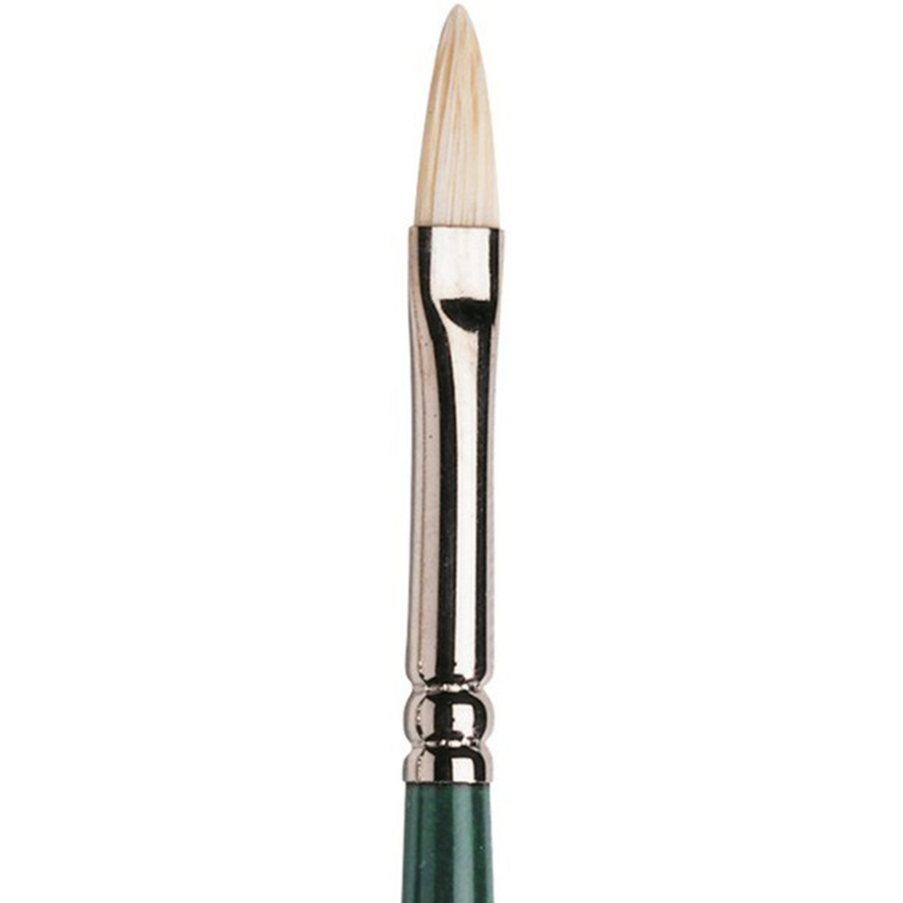 Winsor and Newton Filbert Long Handle Brush - Green / No. 1 Image 1