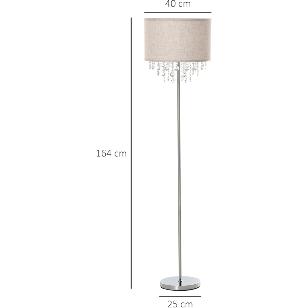 Portland Cream White Crystal Pendant Steel Floor Lamp Image 7