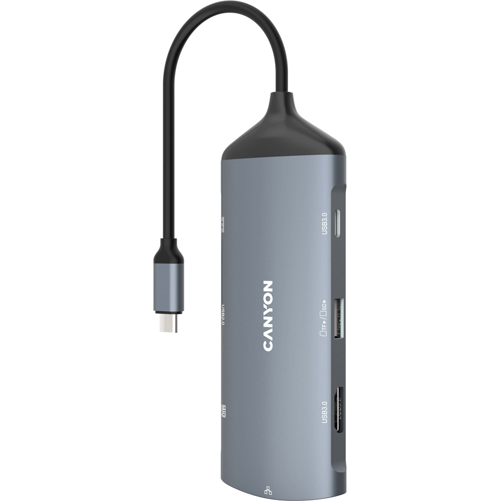 Canyon DS-15 8 in 1 4K USB C Dark Grey Docking Station Image 1