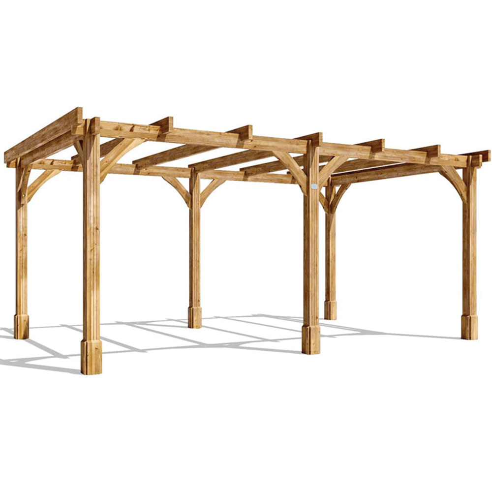 Dunster House Leviathan 5 x 3m Brown Wooden Pergola Plant Frame Image 2