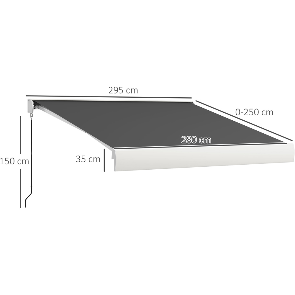 Outsunny Black Electric Retractable Awning 3 x 2.5m Image 7