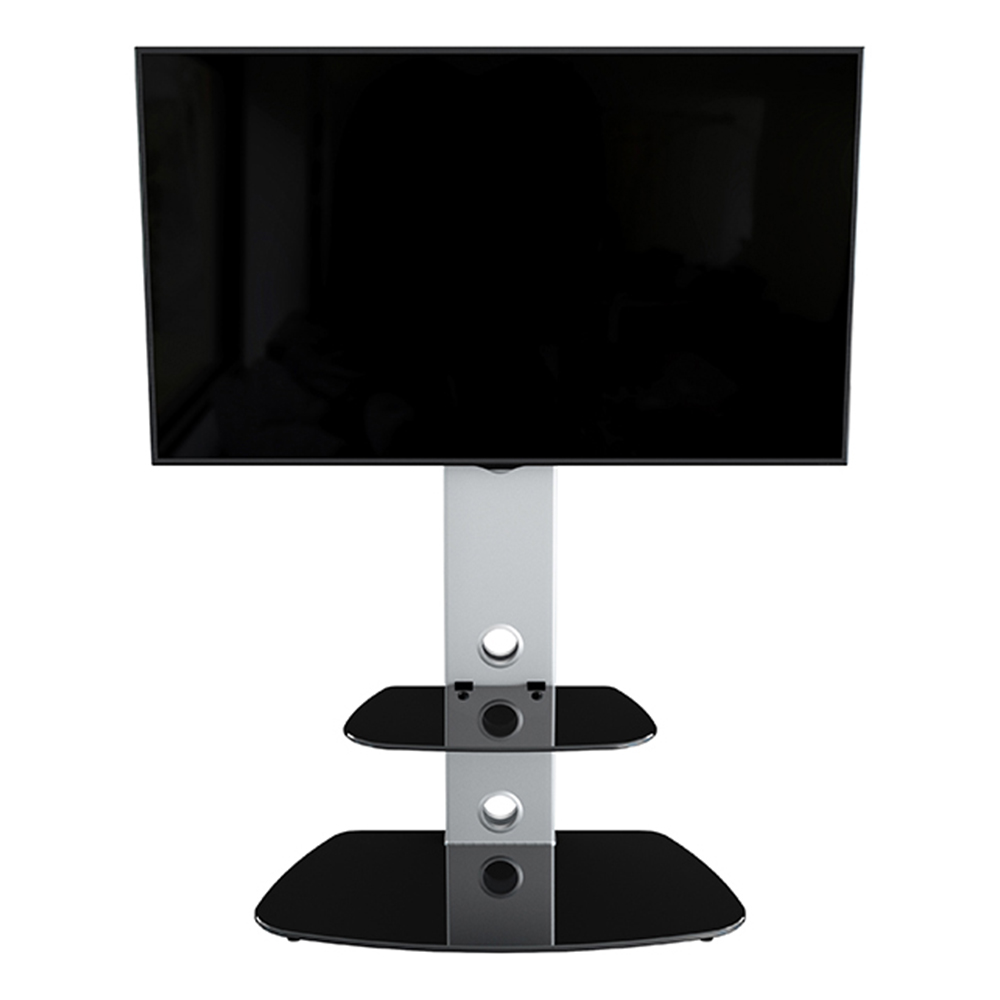 AVF Lucerne Silver and Black Glass Curved Pedestal TV Unit Image 8