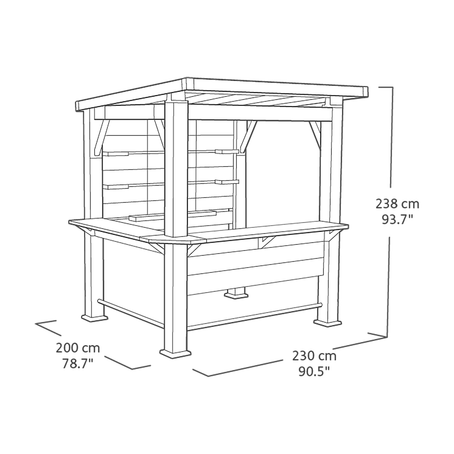 Deluxe 2.4 x 2.3m Grey Bar Gazebo Image 8