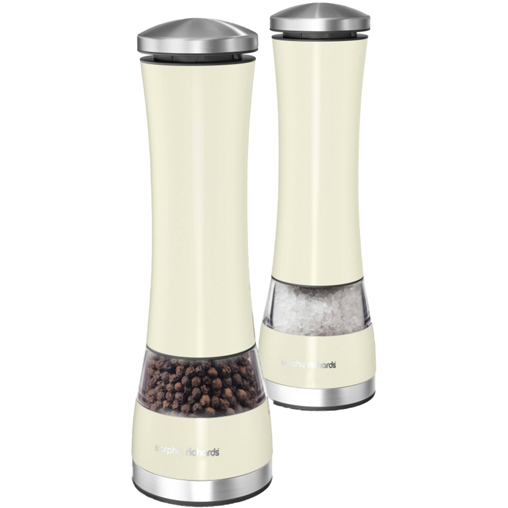 Morphy Richards Ivory Cream Electronic Salt and Pepper Mill Image 1