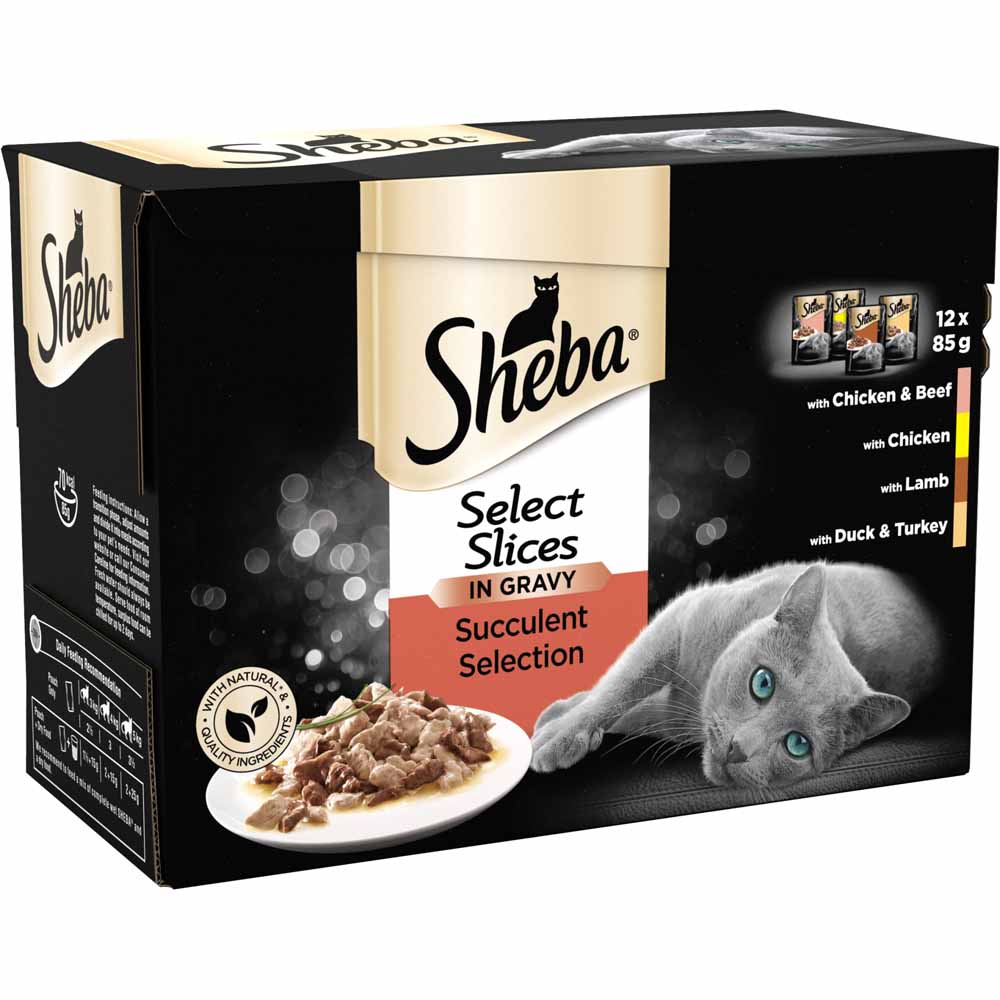 Sheba Select Slices Succulent Cat Food Pouches in Gravy 12 x 85g Image 2