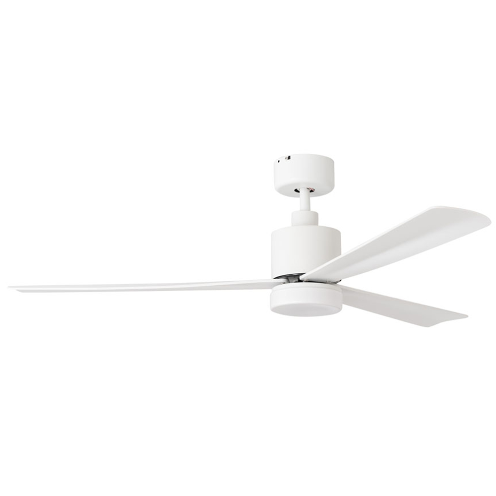 ValueLights Matt White Ceiling Fan with LED Light and Remote 52 inch Image 3