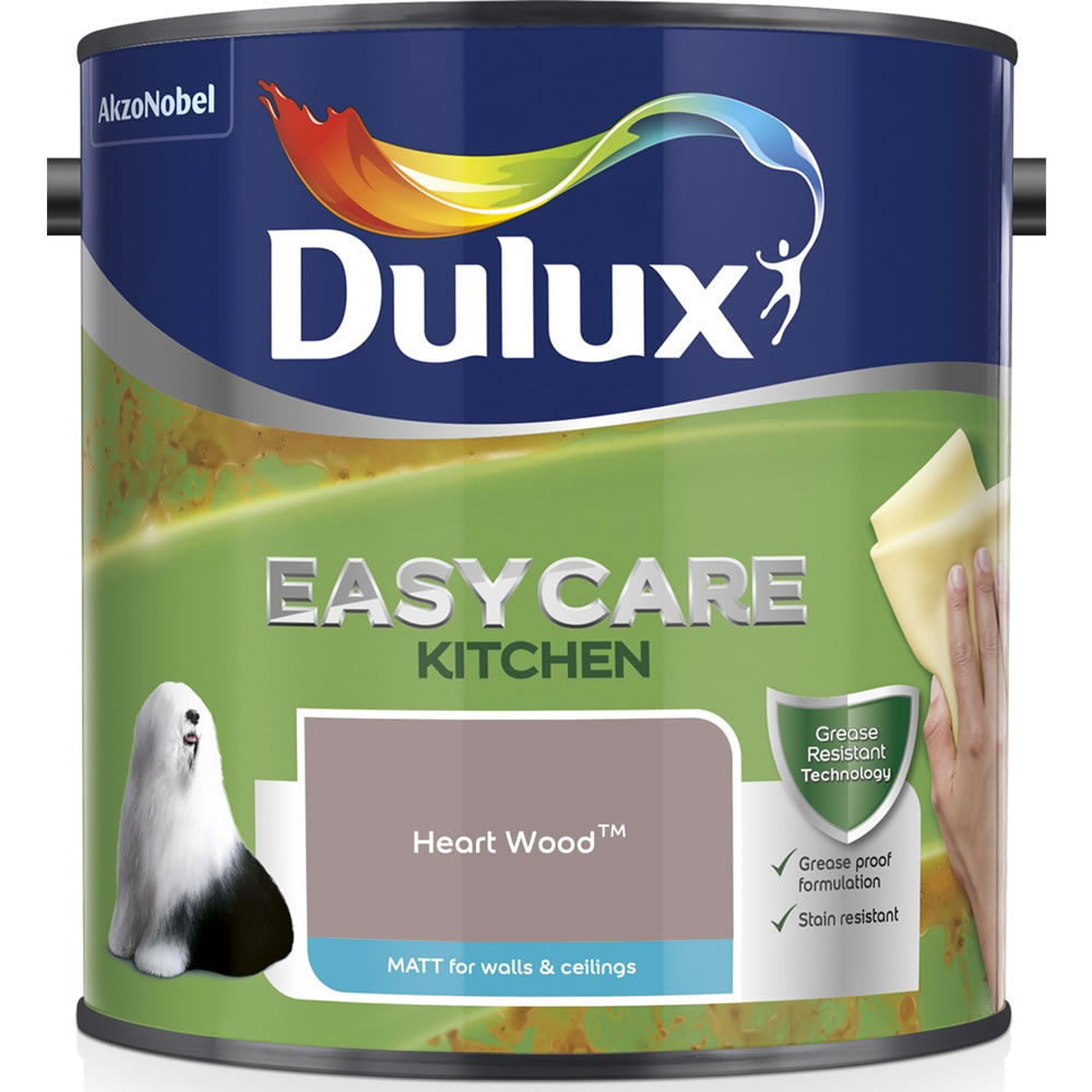 Dulux Easycare Kitchen Matt Emulsion Paint Heart Wood 2.5L Image