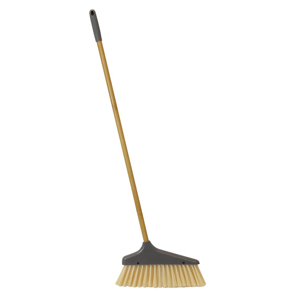 JVL Bamboo Tall Dustpan and Brush Set Image 4