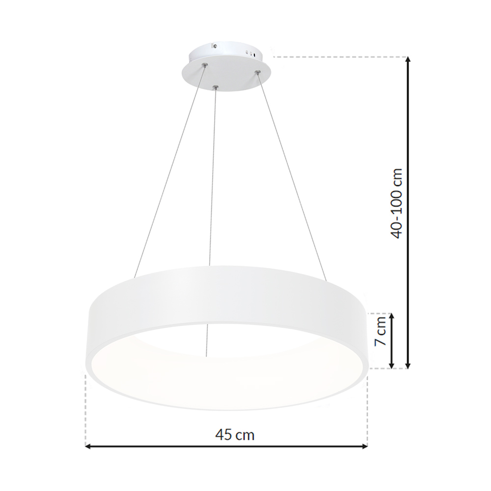 Milagro Ohio White LED Pendant Lamp 230V Image 5