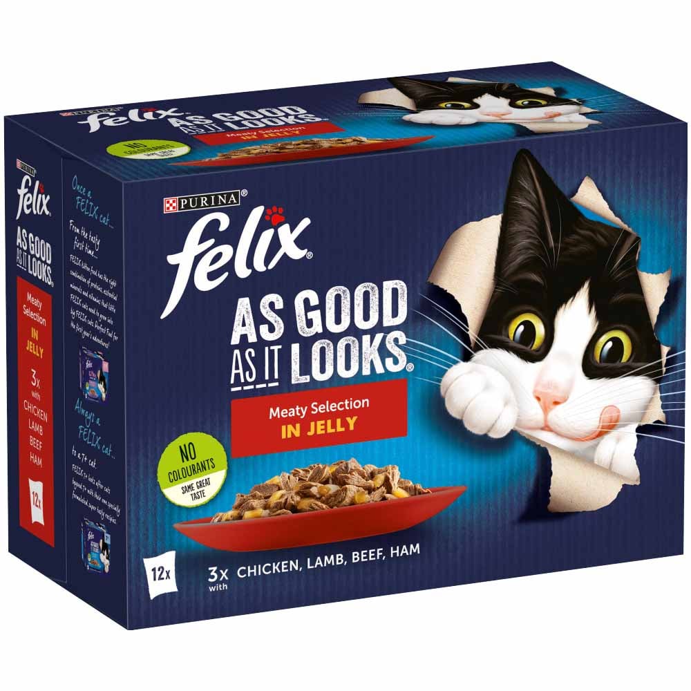 Purina Felix As Good As It Looks Meaty Selection in Jelly Cat Food 100g Case of 4 x 12 Pack Image 3