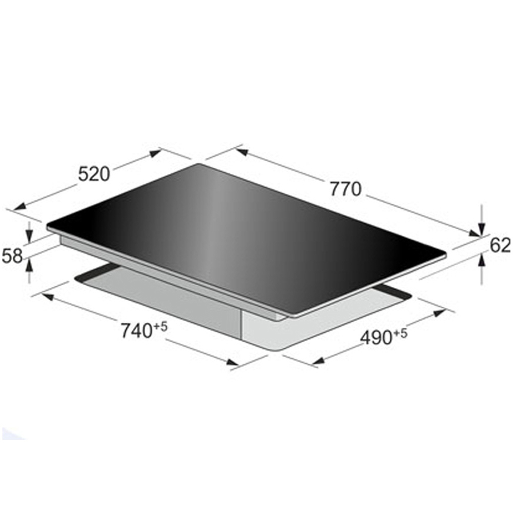 Kaiser La Perle Black Glass Touch Control Induction Hob 77cm Image 5