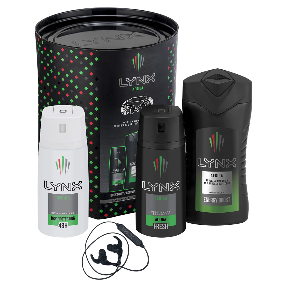 lynx africa trio mens gift set