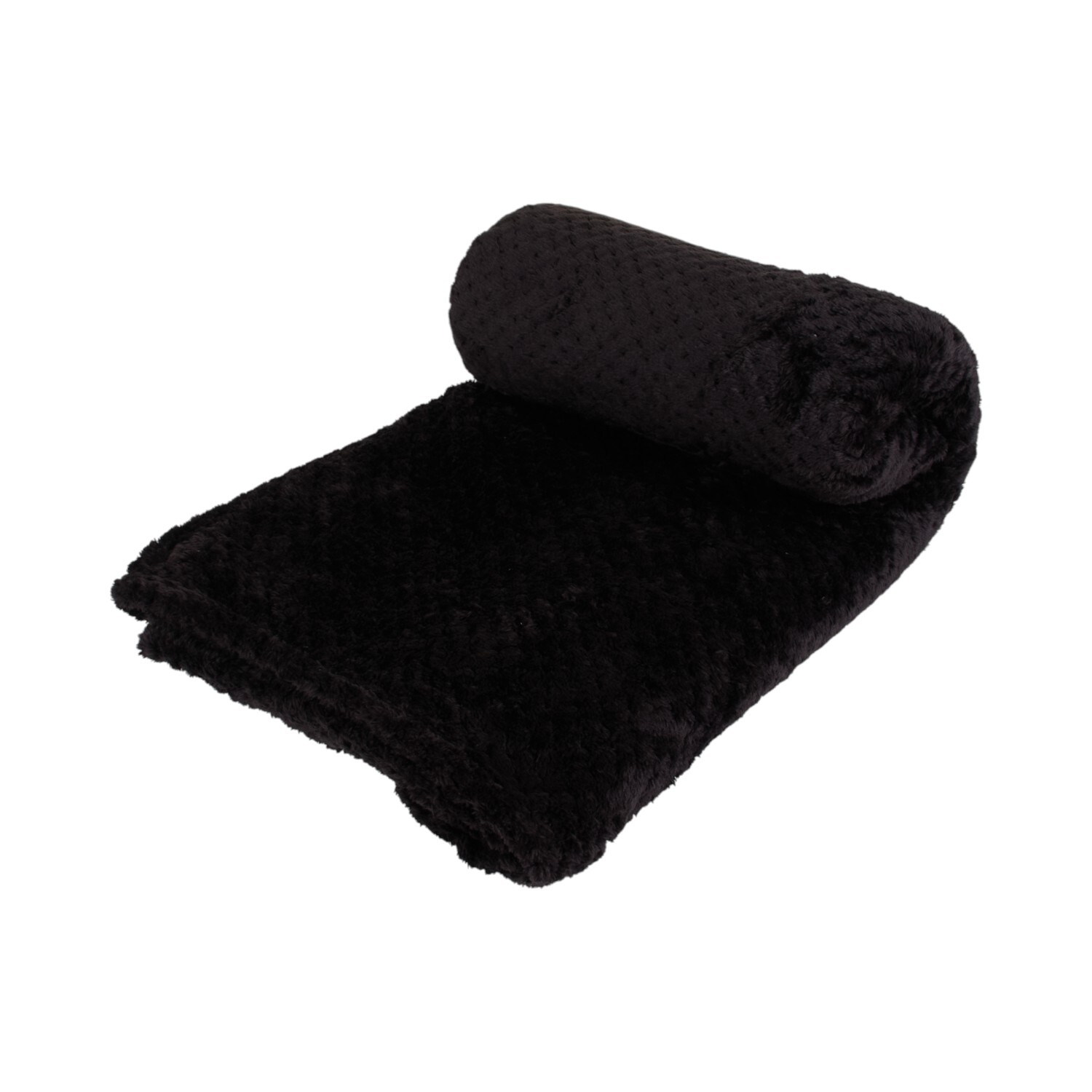 Waffle Soft Fleece Throw Black Image 3
