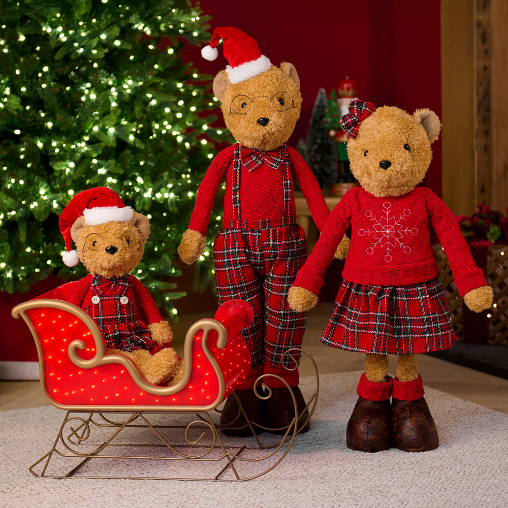 Bear Family with LED Sleigh Image 2