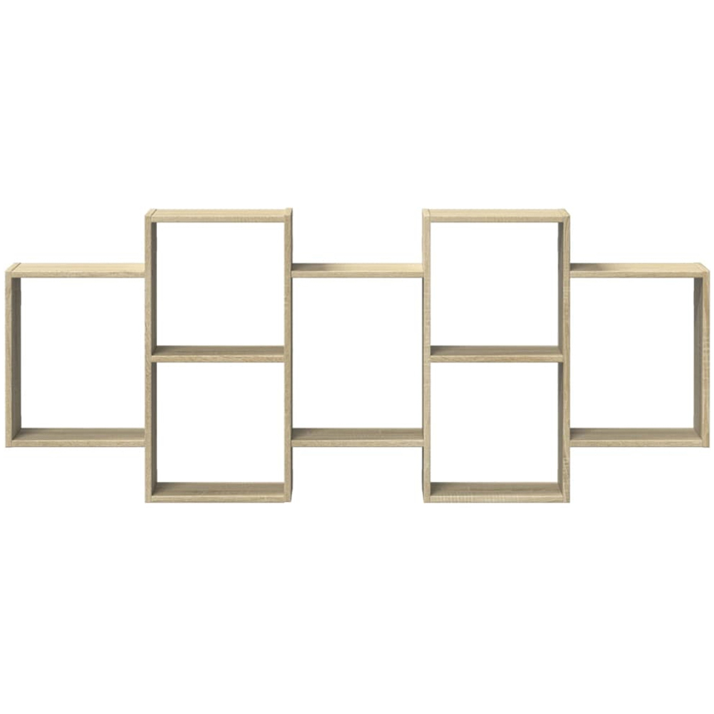 vidaXL 7 Shelf Sonoma Oak Floating Wall Shelf Image 2