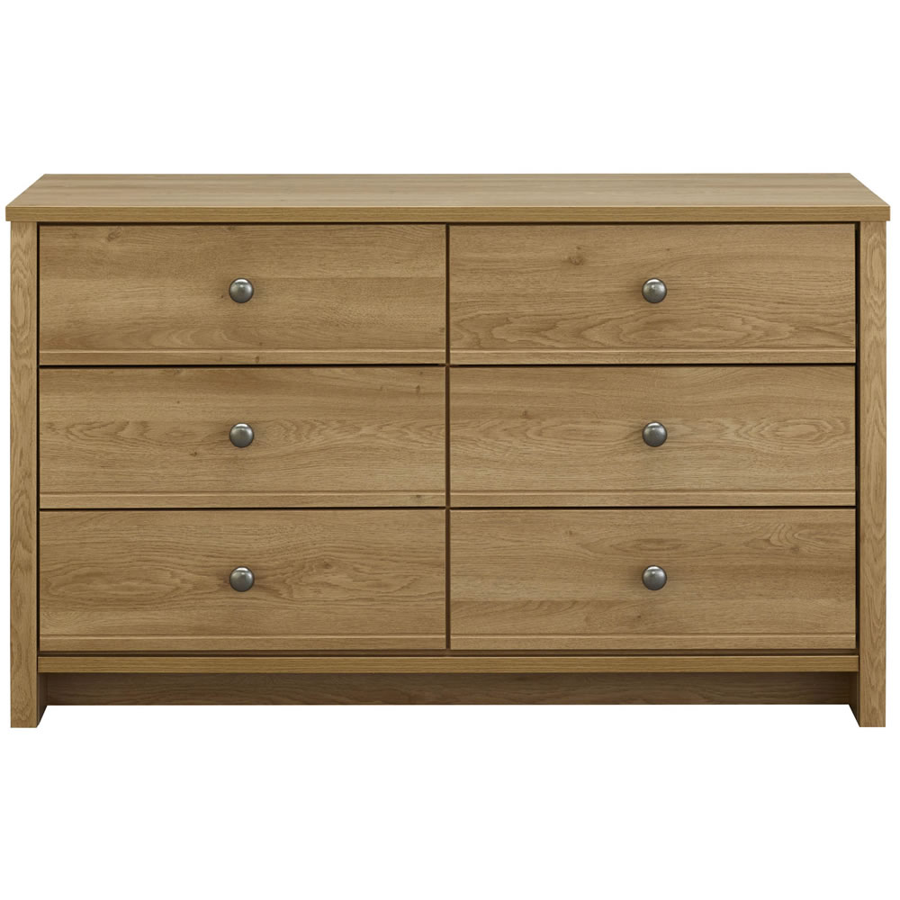 Clovelly 6 Drawer Rustic Oak Effect Chest of Drawers Image
