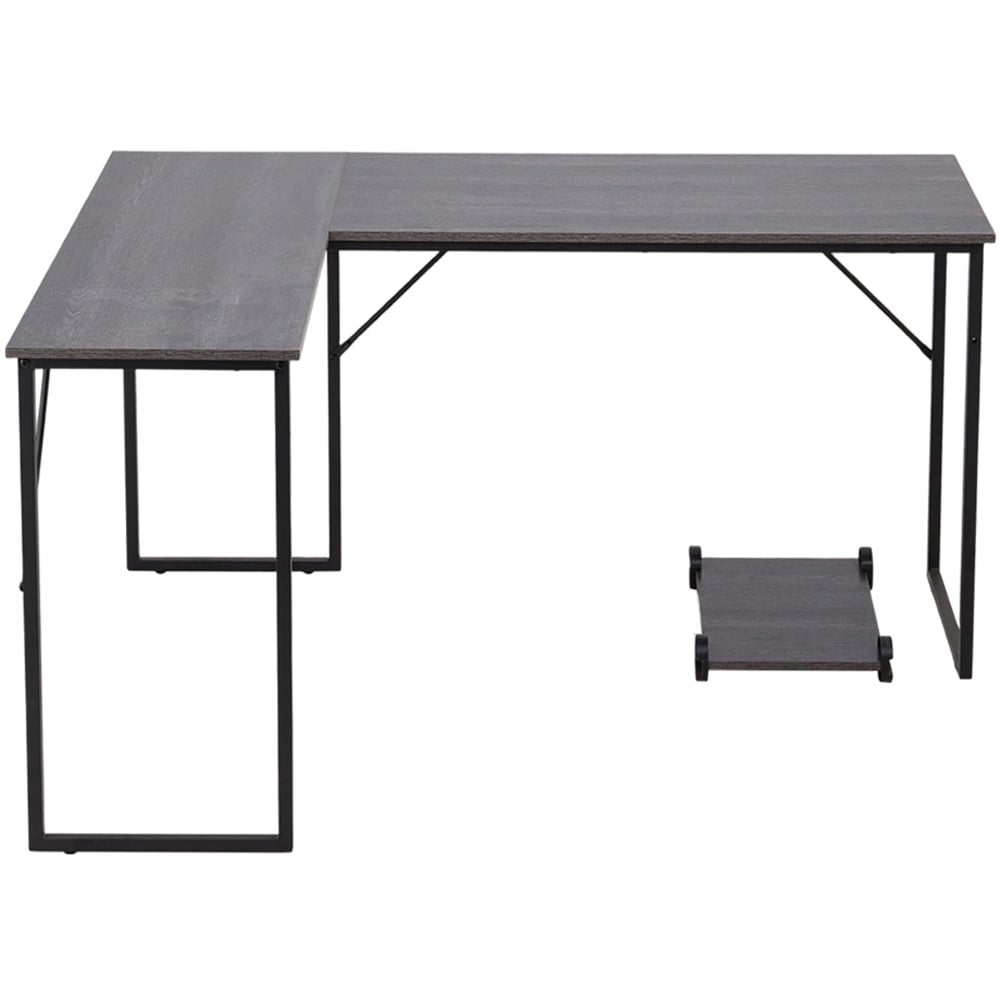 Living and Home L-Shaped Office Desk with Movable Stand Image 4