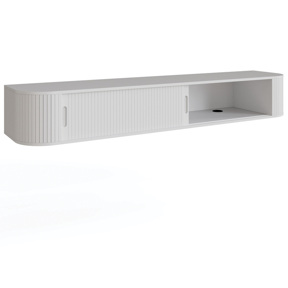 GFW Mateo 2 Sliding Door White Wall-Mounted LED TV Unit Image 3