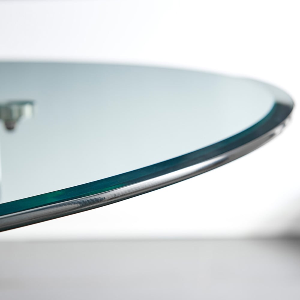 Furniturebox Arona Valera 4 Seater Round Dining Set Navy Black and Chrome Image 6