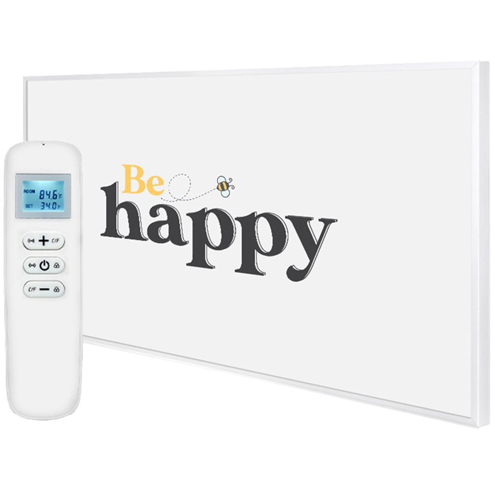 Mirrorstone Nexus 580W Be Happy Quote Wi-Fi Infrared Heating Panel 595 x 995mm Image 1