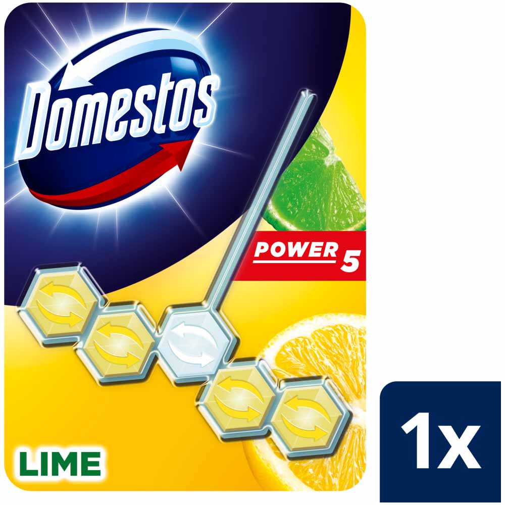 Domestos Power Lime 5 Rim Toilet Block Image 1