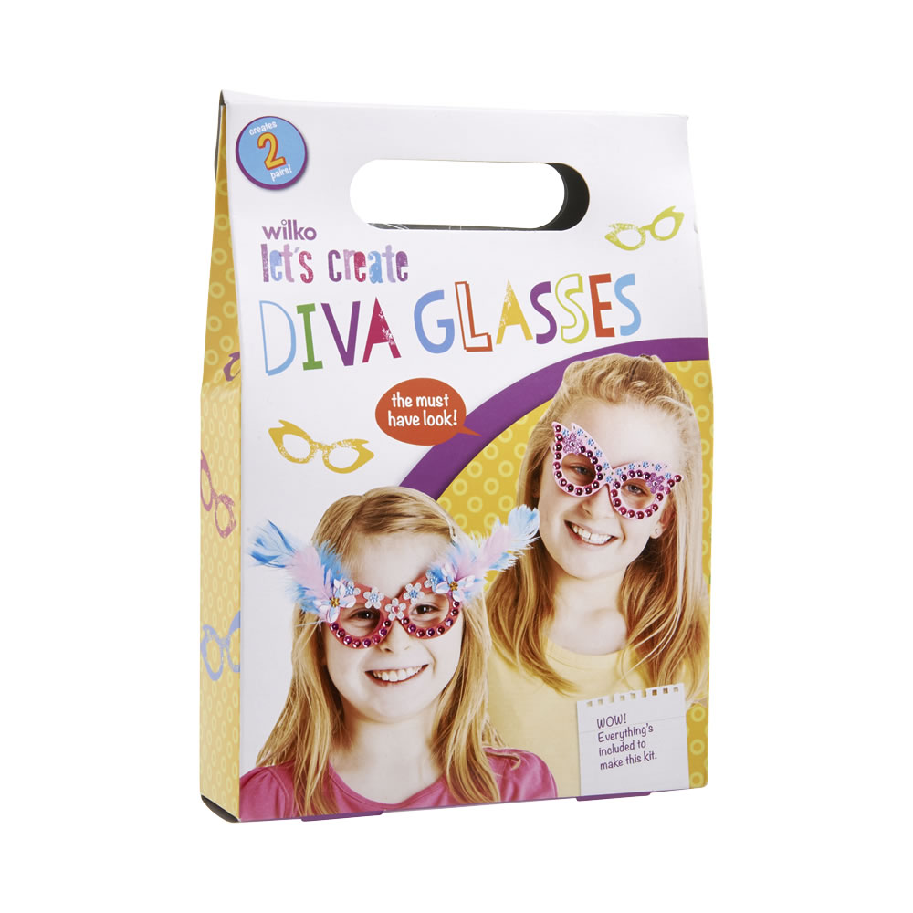 Wilko Make Your Own Diva Glasses 2 pack Image 1