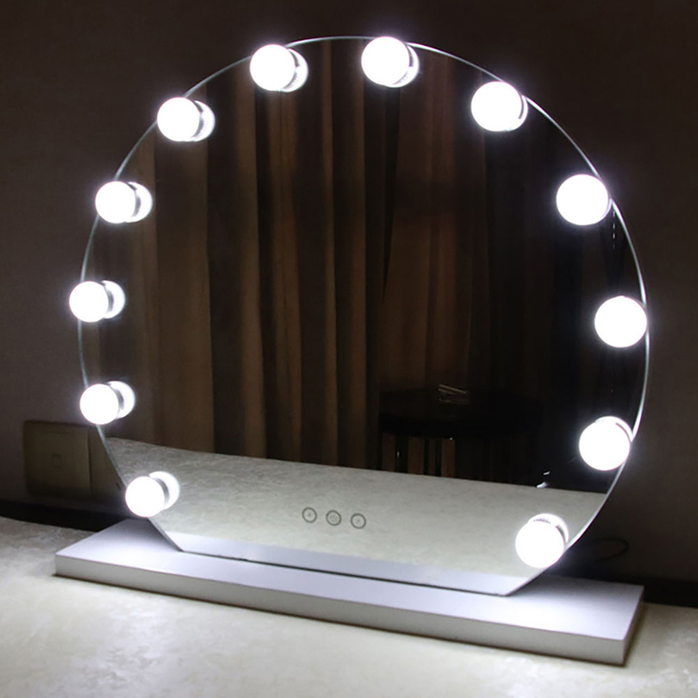 Living and Home LED Lighted White Makeup Vanity Mirror with Smart Sensor Screen Image 7