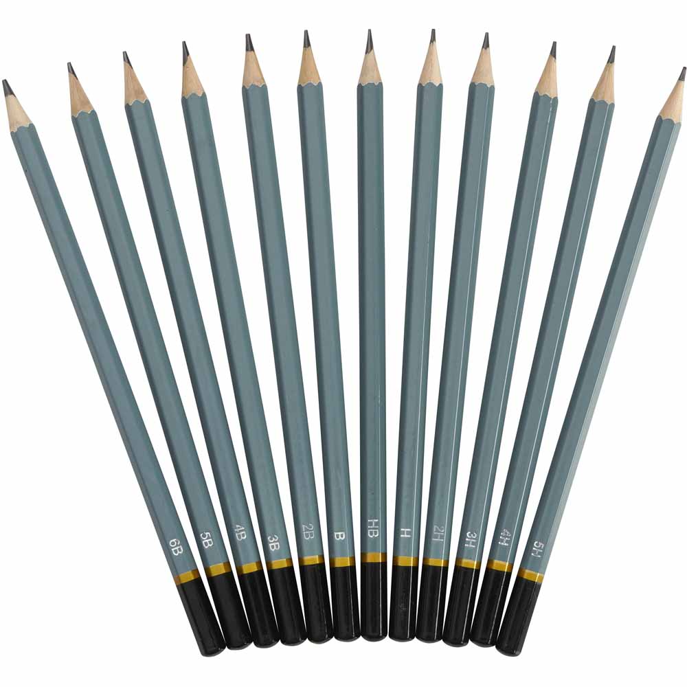 Wilko Sketching Pencils 12 pack Wood, Lead