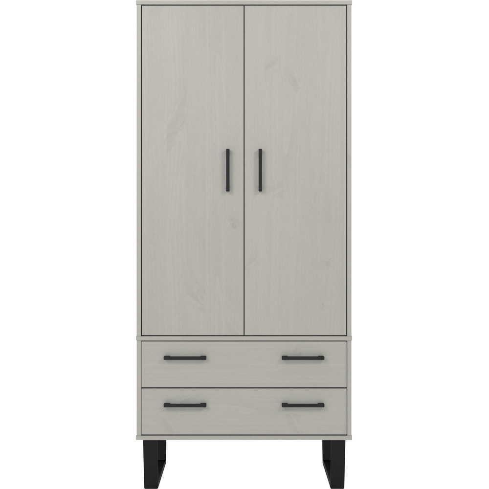 Core Products Texas 2 Door 2 Drawer Grey Waxed Pine Wardrobe Image 3