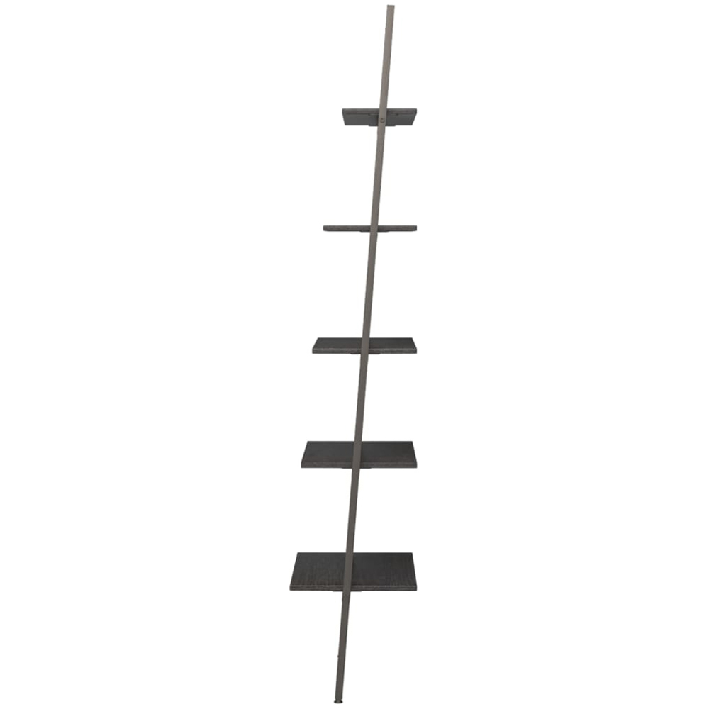 vidaXL 5-Tier Black Leaning Shelf Image 4