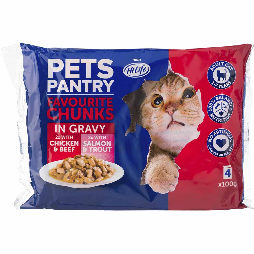 Pets Pantry Favourite Chunks in Gravy 4x100g Image 1