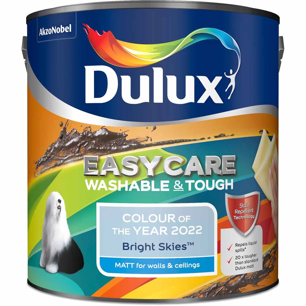 Dulux Easycare Washable & Tough Bright Skies Paint Matt Emulsion Paint 2.5L Image 2