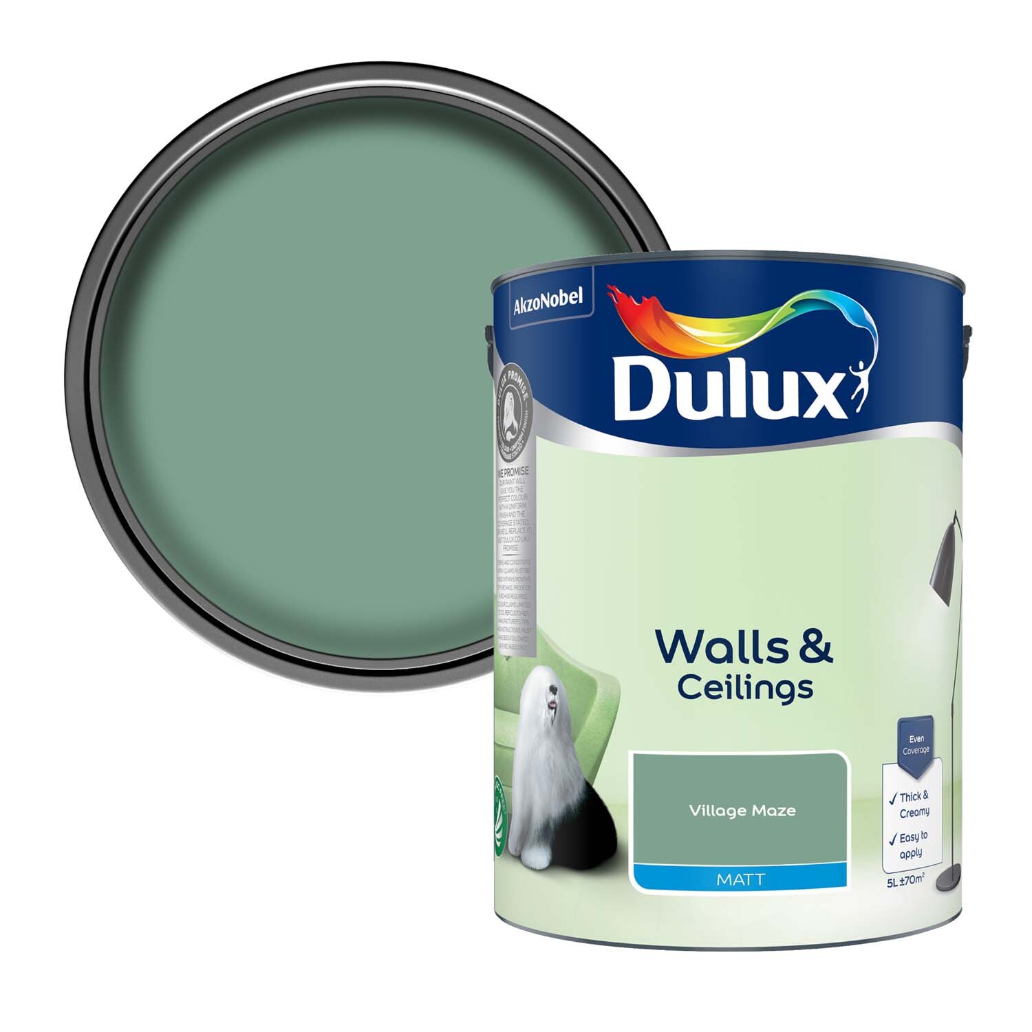 Dulux Walls and Ceilings Matt Emulsion Paint - Village Maze Image 1