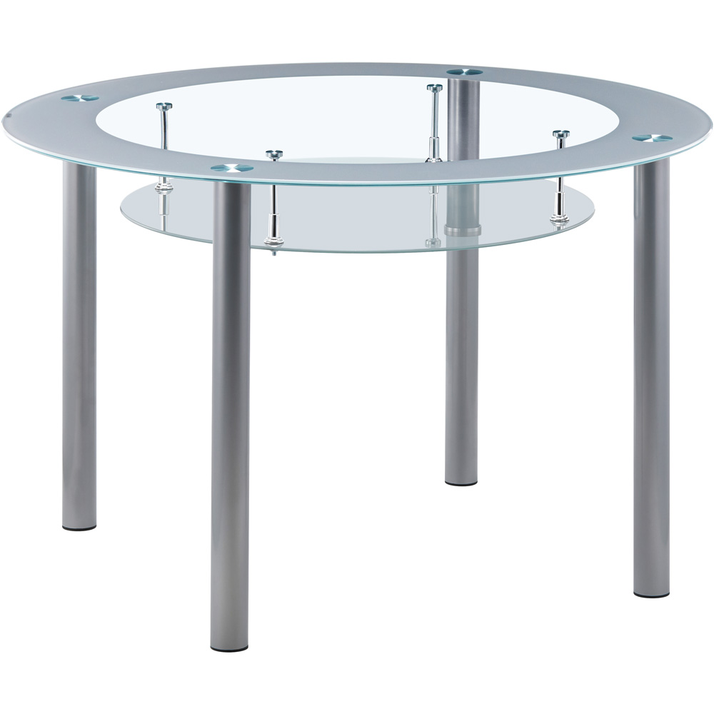 Brooklyn 4 Seater Large Round Dining Set Grey Image 2