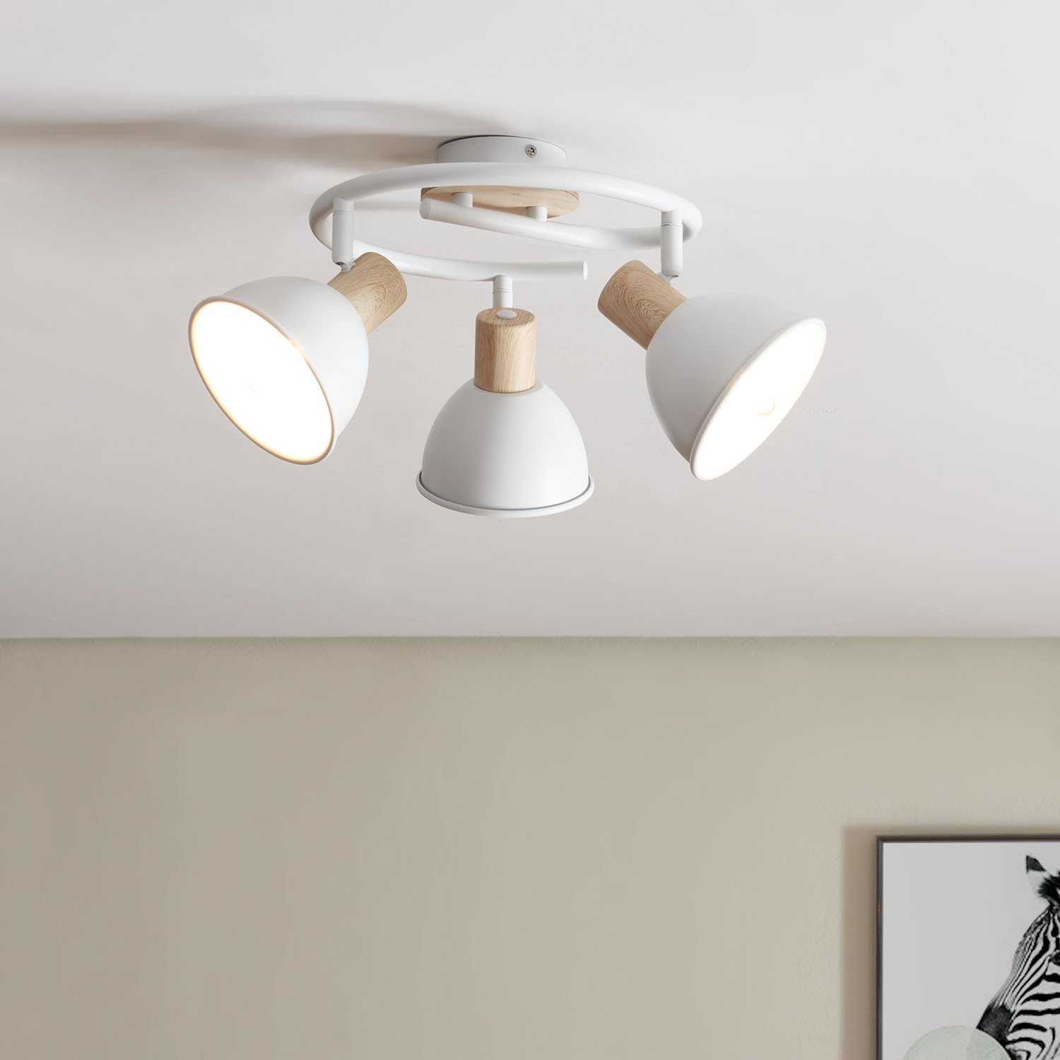 Harrow White 3 Light Ceiling Light Wilko