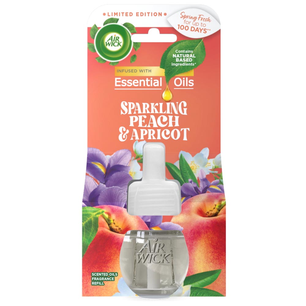 Air Wick Sparkling Peach and Apricot Air Freshener Electrical Single Refill 19ml Image 1