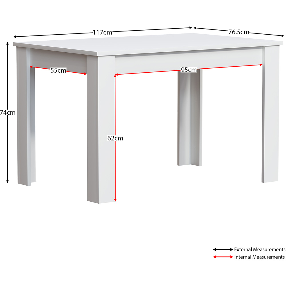 Vida Designs Medina 4 Seater Dining Table White Image 8